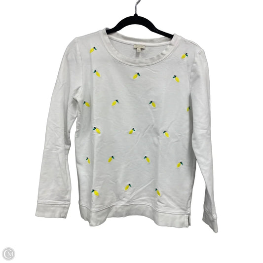 Sweatshirt Crewneck By Talbots In White & Yellow, Size: S