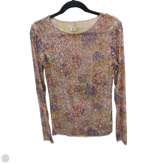 Blouse Long Sleeve By Free People In Pink & Purple, Size: M