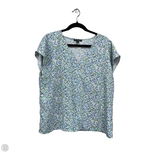 Blouse Short Sleeve By Hilary Radley In Green & Yellow, Size: L