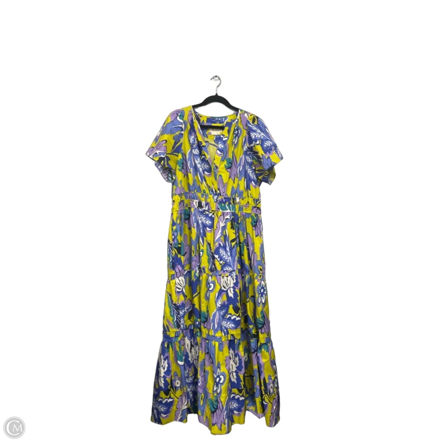 Dress Casual Maxi By Anthropologie In Purple & Yellow, Size: 1x