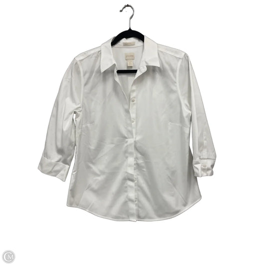 Blouse 3/4 Sleeve By Chicos In White, Size: S