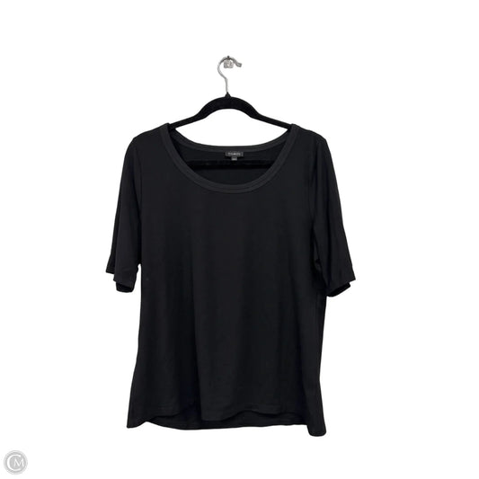 Top Short Sleeve Basic By Talbots In Black, Size: L