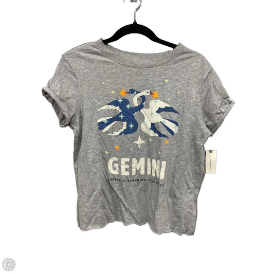 Top Short Sleeve By Anthropologie In Blue & Grey, Size: Xs