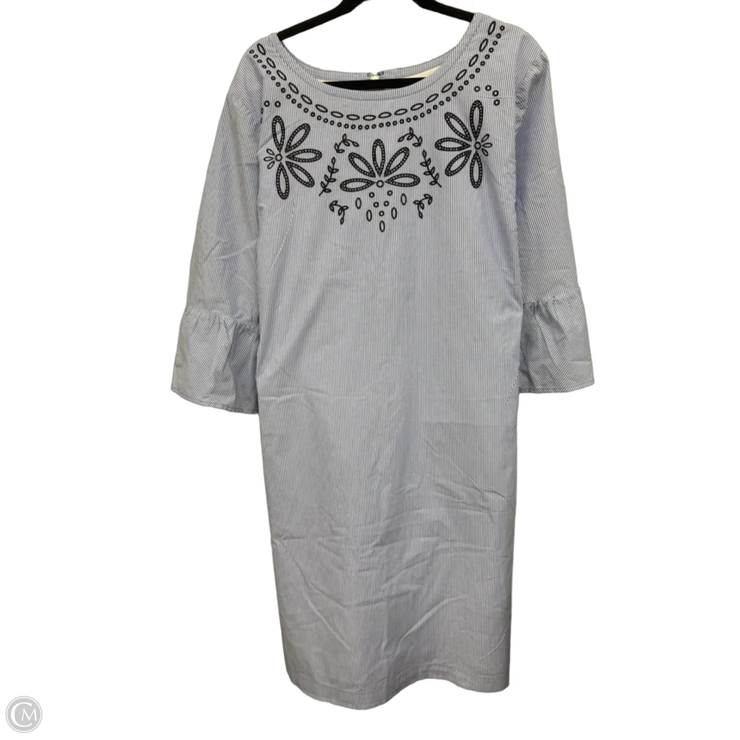 Dress Casual Midi By Talbots In Blue & White, Size: 24