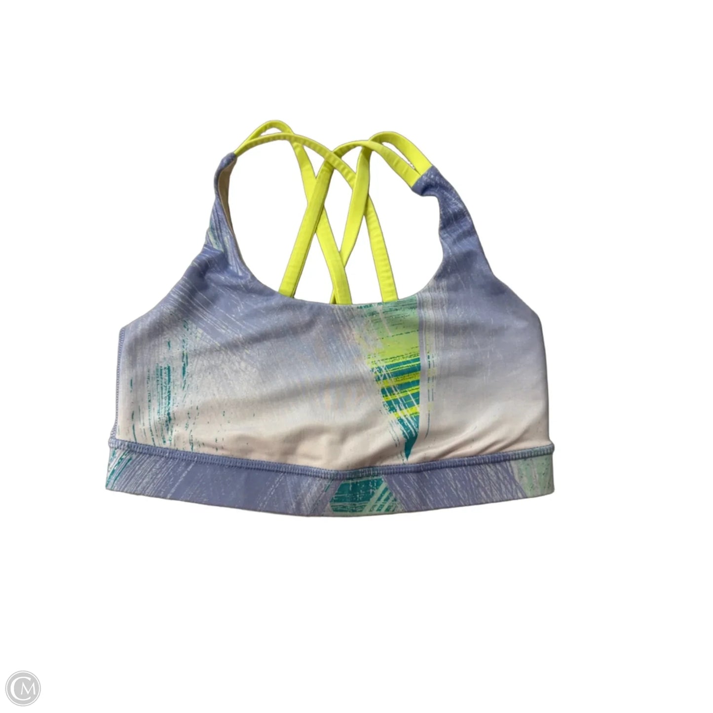 Athletic Bra By Lululemon In Blue & Yellow, Size: 4