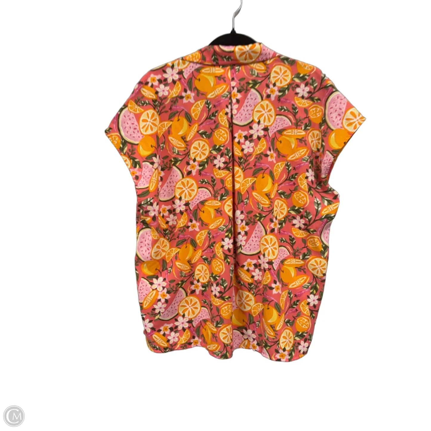 Blouse Short Sleeve By Rafaella In Orange & Pink, Size: Xl