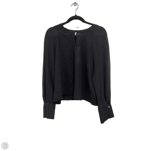 Blouse Long Sleeve By Calvin Klein In Black, Size: Xl