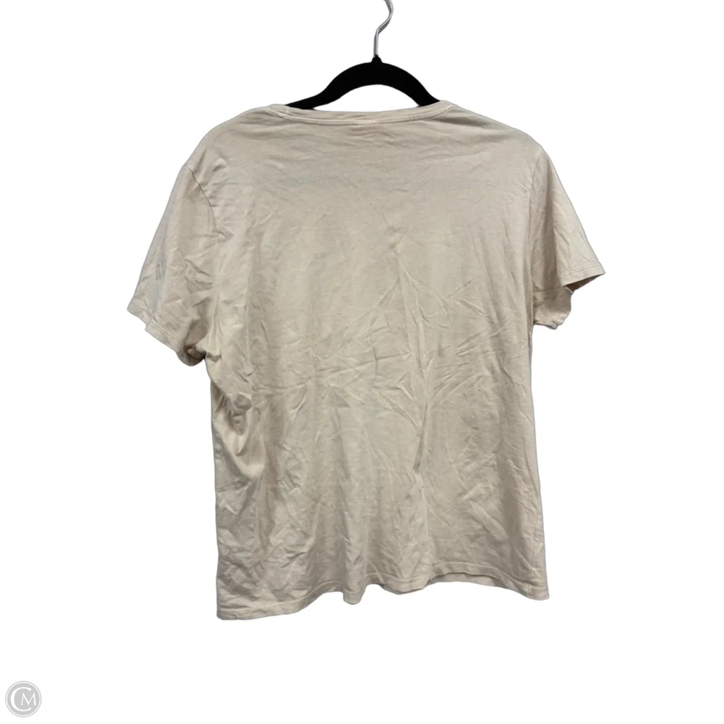 Top Short Sleeve Basic By H&m In Cream, Size: M