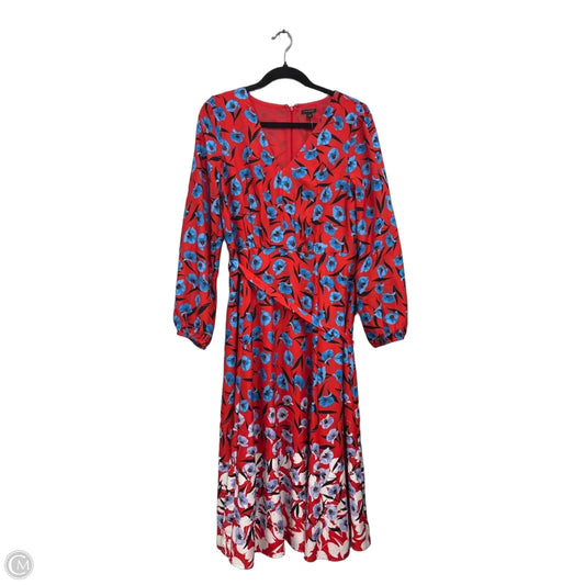 Dress Casual Maxi By Ann Taylor In Blue & Red, Size: 10