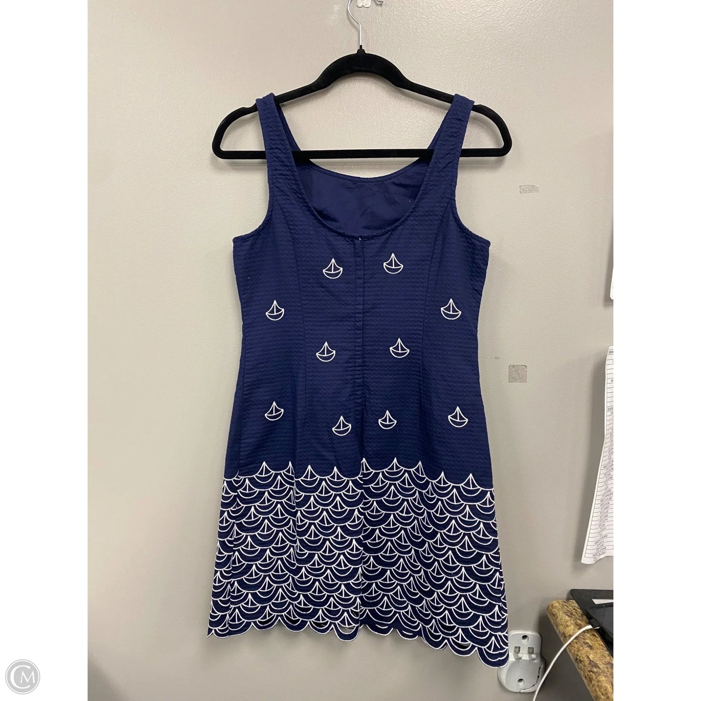 Dress Designer By Lilly Pulitzer In Blue & White, Size: 4