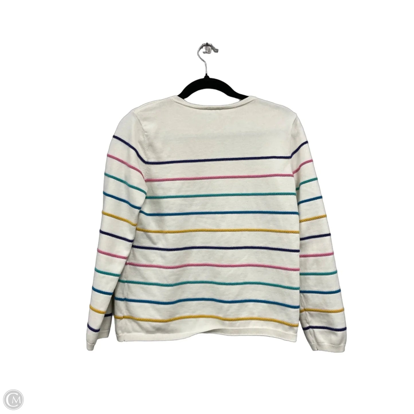 Sweater By Talbots In Cream & Pink, Size: Xs