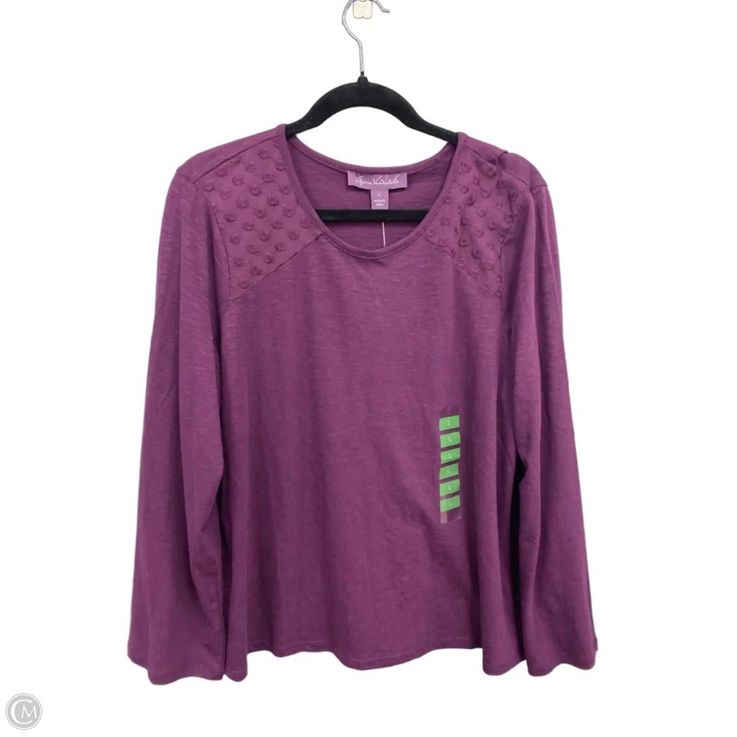 Top Long Sleeve By Gloria Vanderbilt In Purple, Size: L