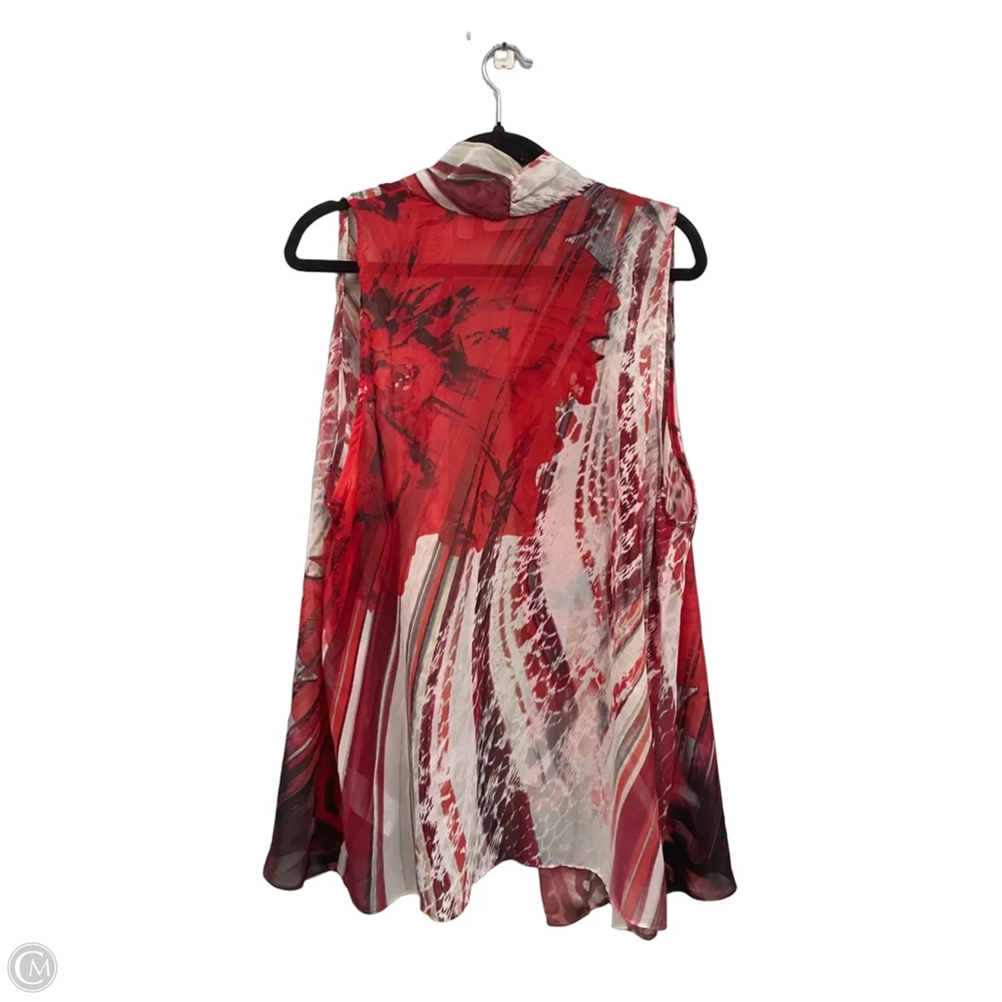 Vest Other By Susan Graver In Cream & Red, Size: Xl