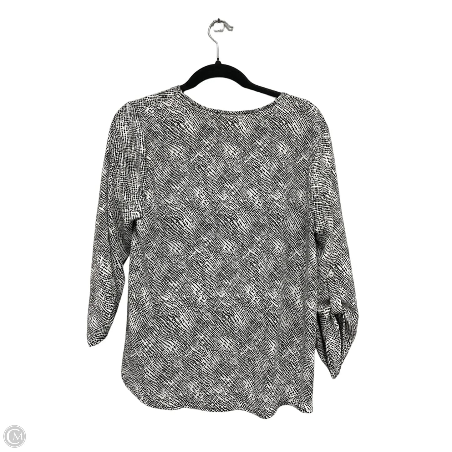 Blouse Long Sleeve By All In Favor In Black & White, Size: M