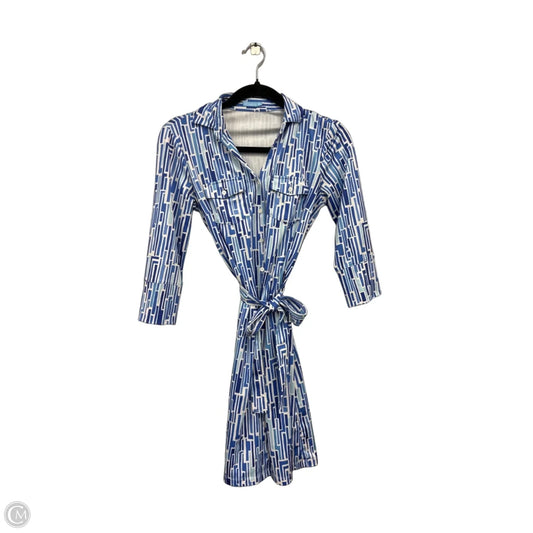 Dress Casual Short By J Mclaughlin In Blue & White, Size: Xxs