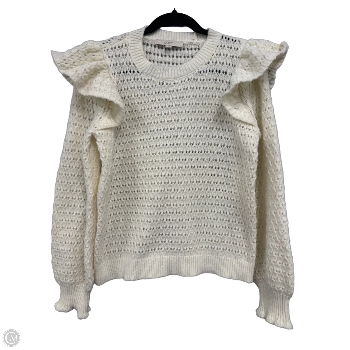 Sweater By Loft In Cream, Size: L