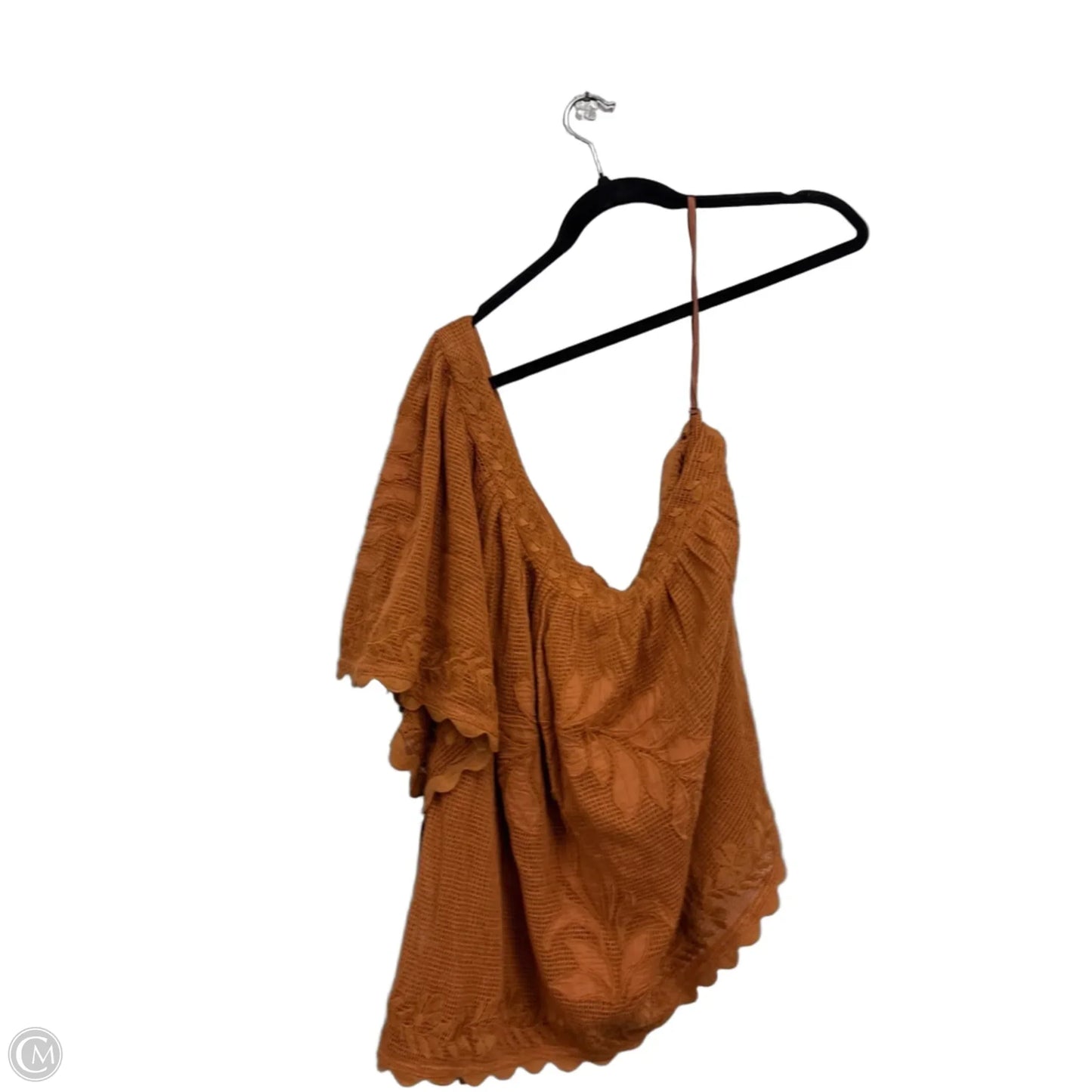 Blouse Short Sleeve By Anthropologie In Copper, Size: L