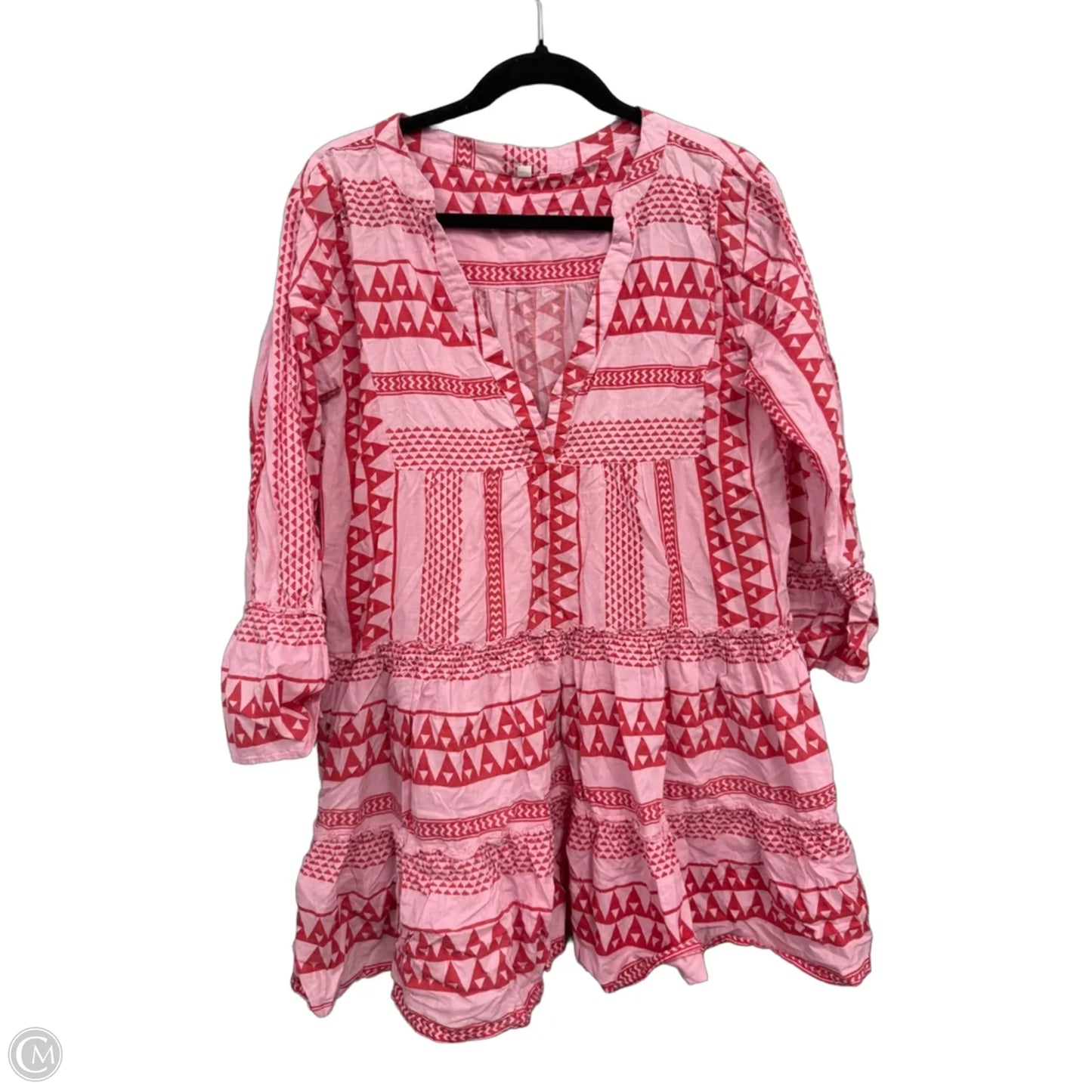 Dress Casual Short By Cme In Pink & Red, Size: L