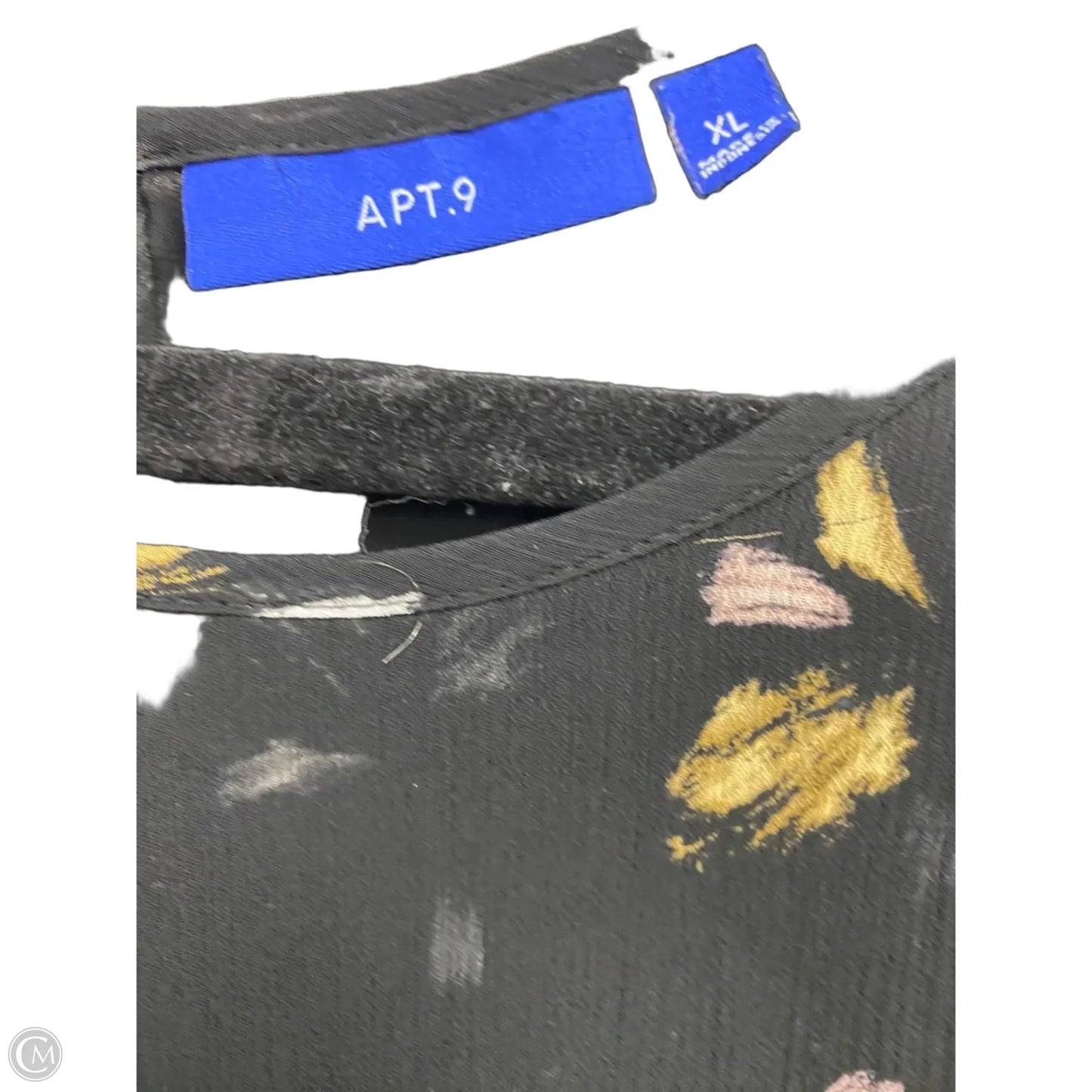 Blouse Long Sleeve By Apt 9 In Black & Pink, Size: Xl