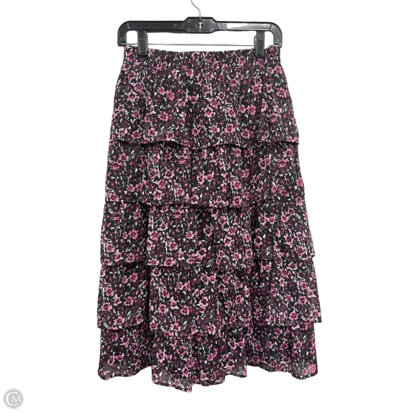 Skirt Midi By Mi Ami In Black & Pink, Size: M