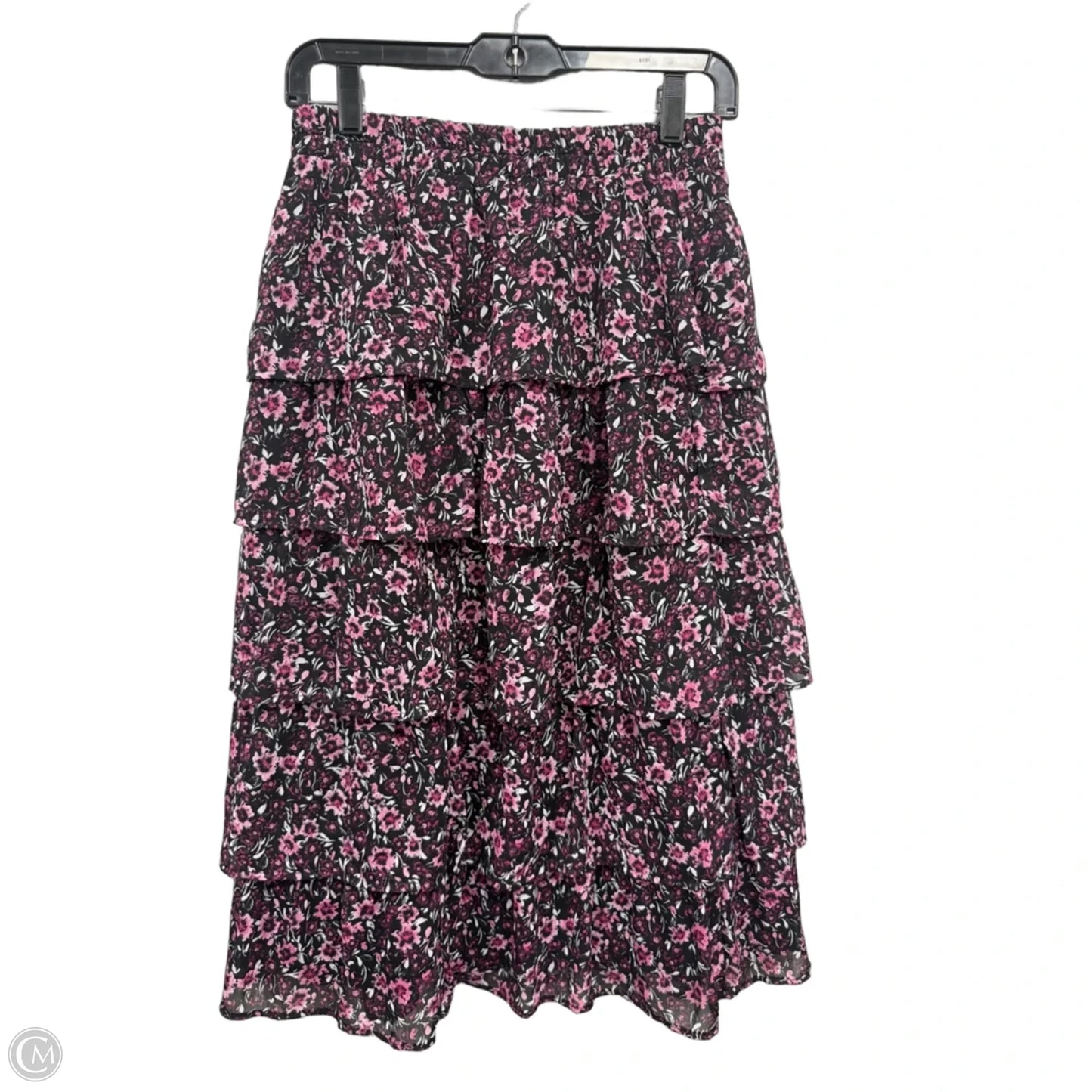 Skirt Midi By Mi Ami In Black & Pink, Size: M
