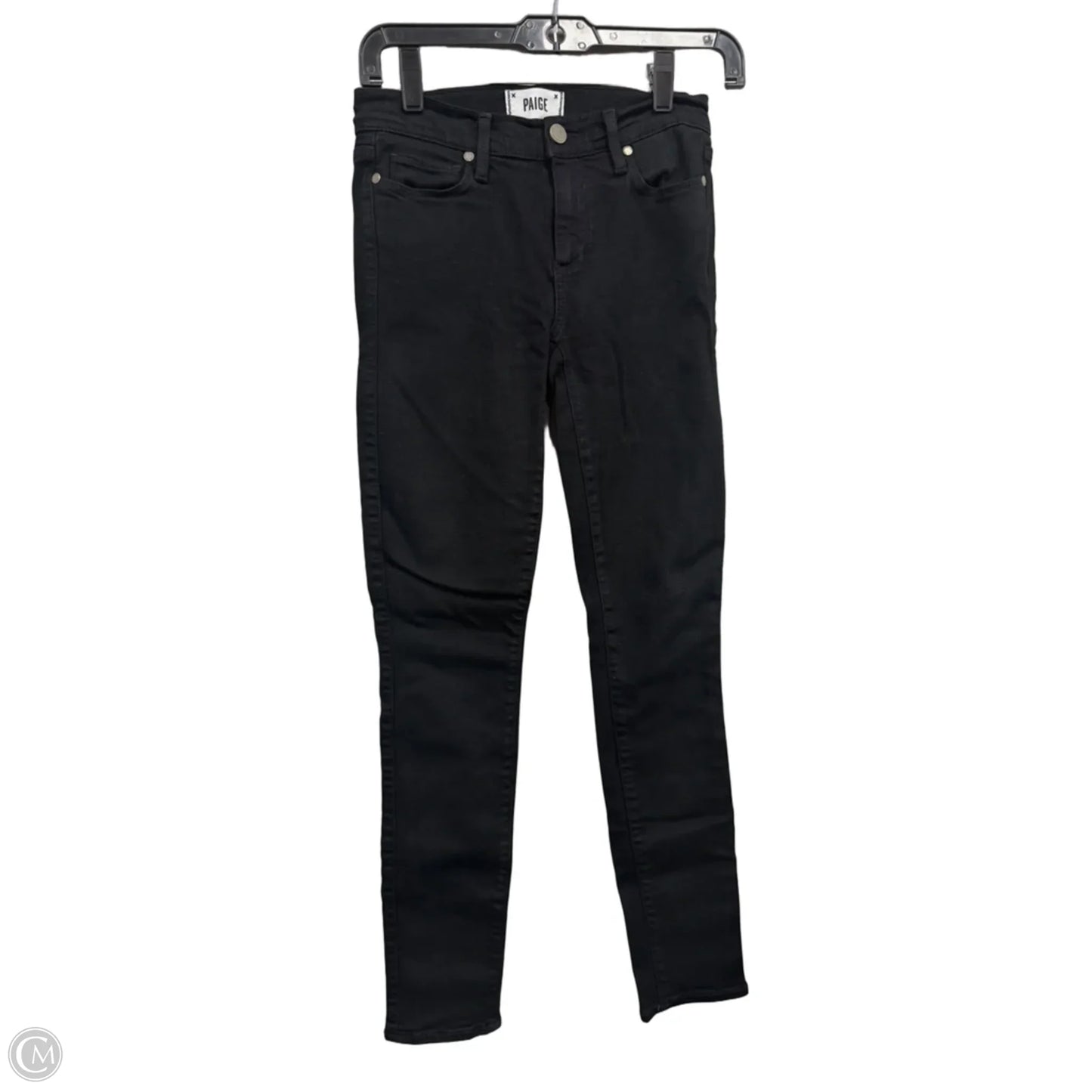 Jeans Skinny By Paige In Black Denim, Size: 4