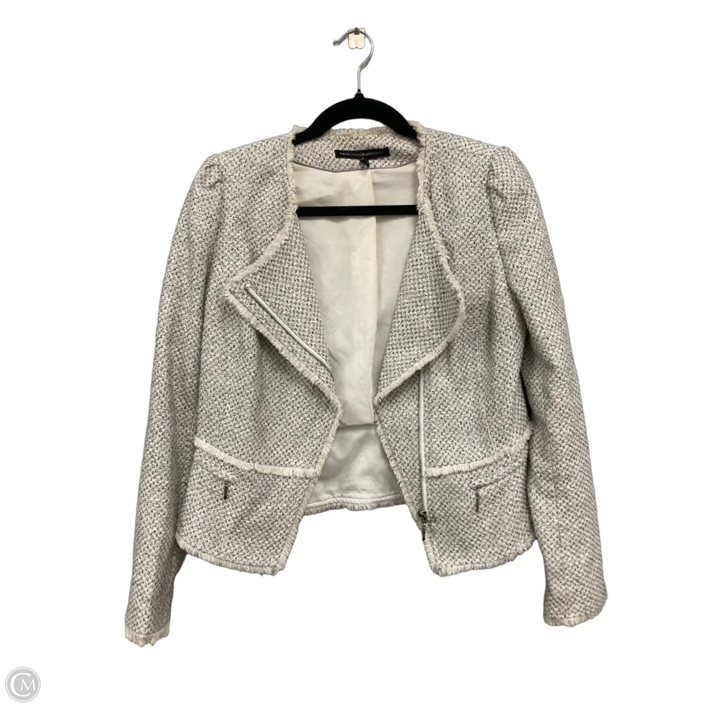 Blazer By White House Black Market In Grey & White, Size: 4