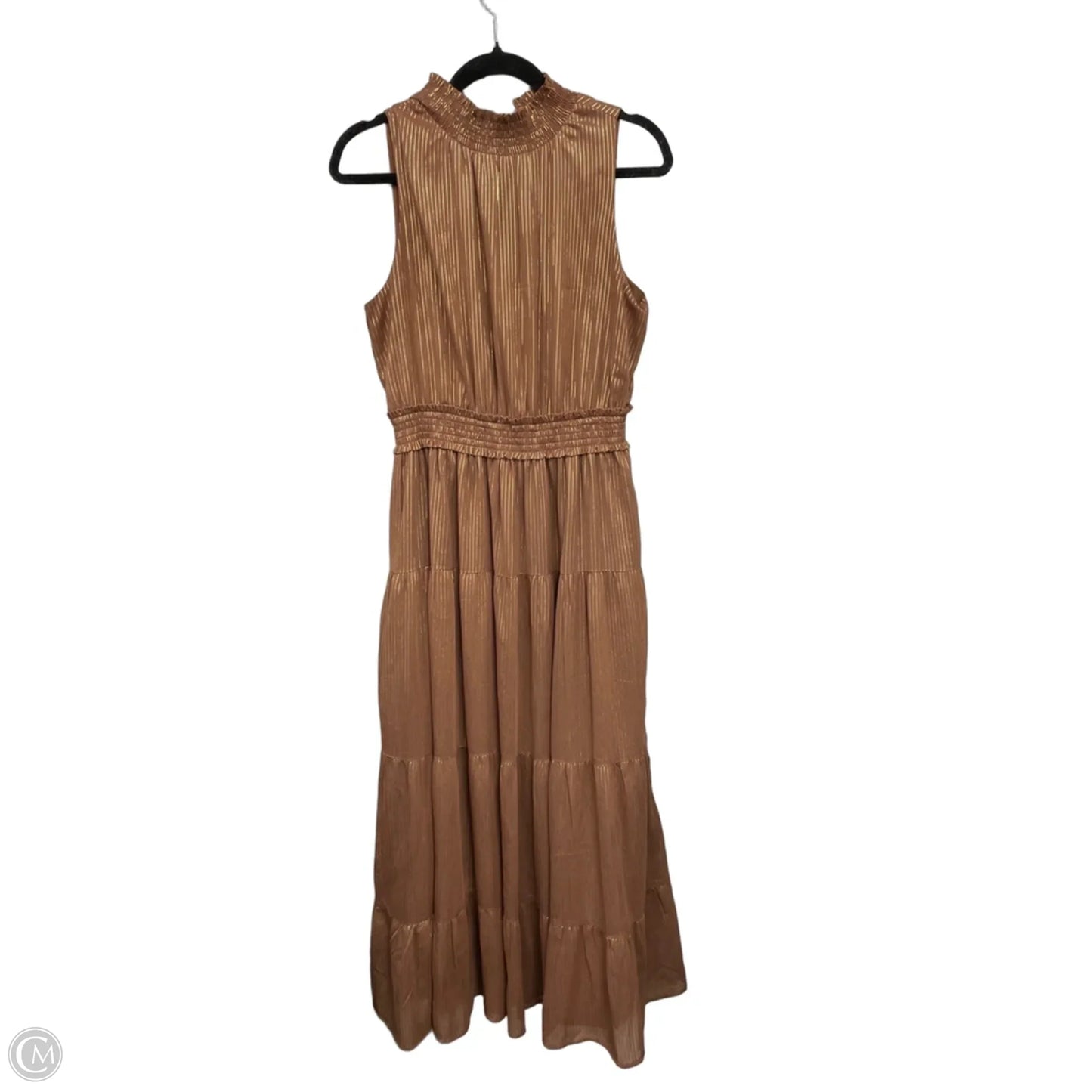 Dress Casual Maxi By Lost + Wander In Brown & Gold, Size: M