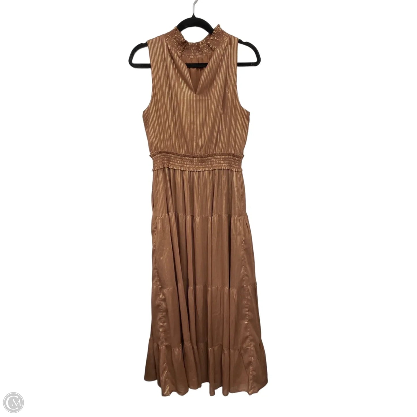 Dress Casual Maxi By Lost + Wander In Brown & Gold, Size: M