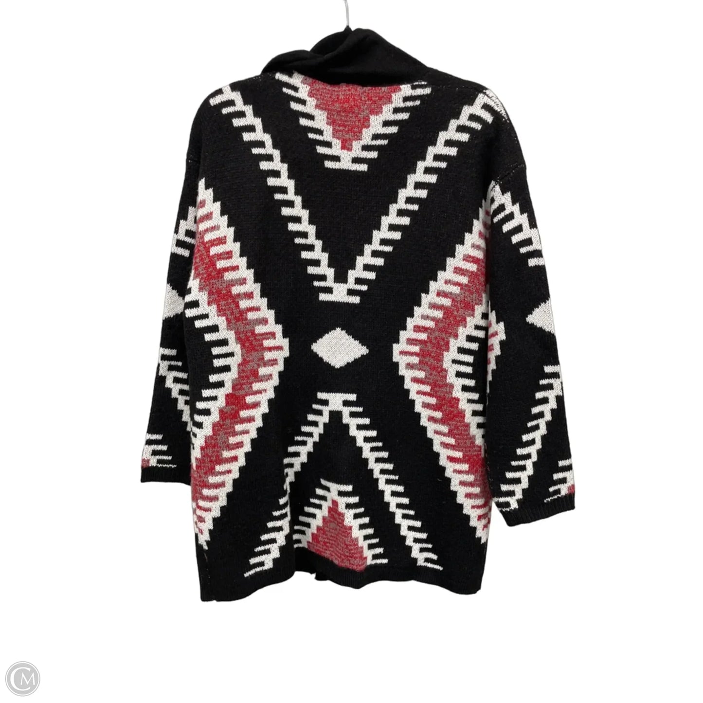 Sweater Cardigan By Clothes Mentor In Black & Red, Size: Xl