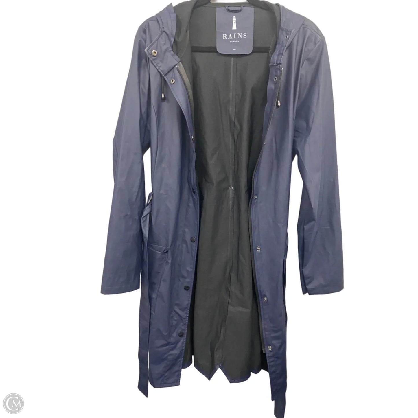 Coat Raincoat By Cmb In Navy, Size: M