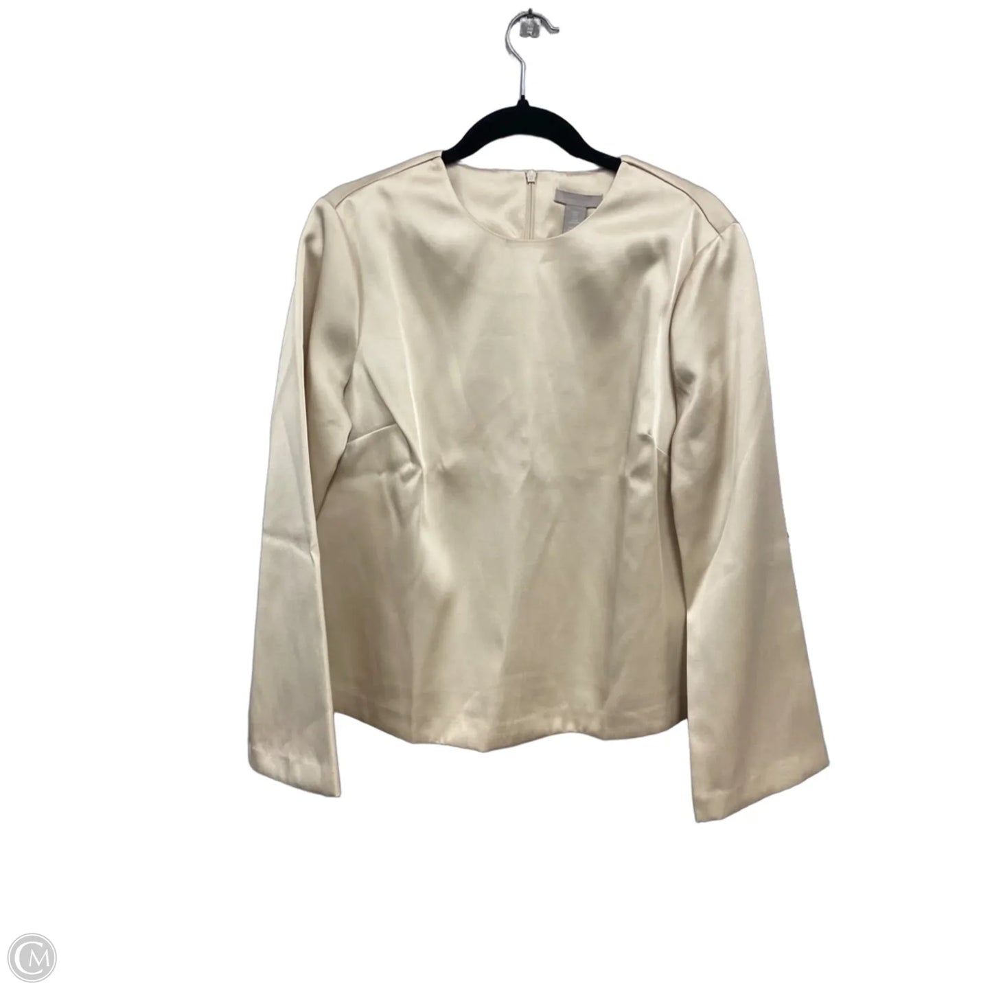 Blouse Long Sleeve By H&m In Cream, Size: M