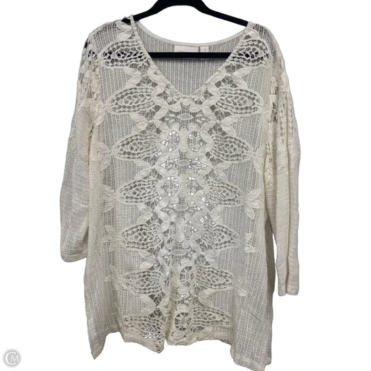 Sweater By Chicos In Ivory, Size: Xl