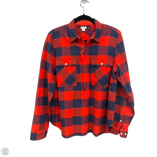 Blouse Long Sleeve By J. Crew In Blue & Orange, Size: M