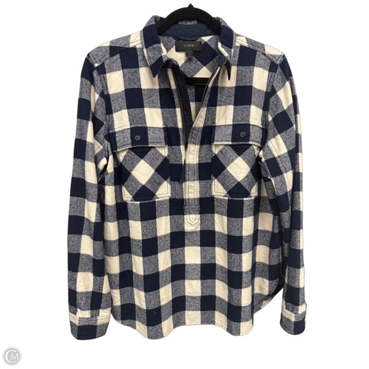 Jacket Shirt By J. Crew In Blue & White, Size: M