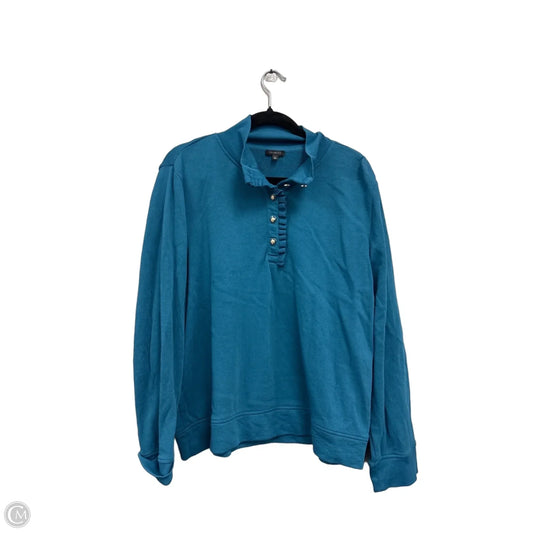 Sweatshirt Collar By Talbots In Teal, Size: Xl