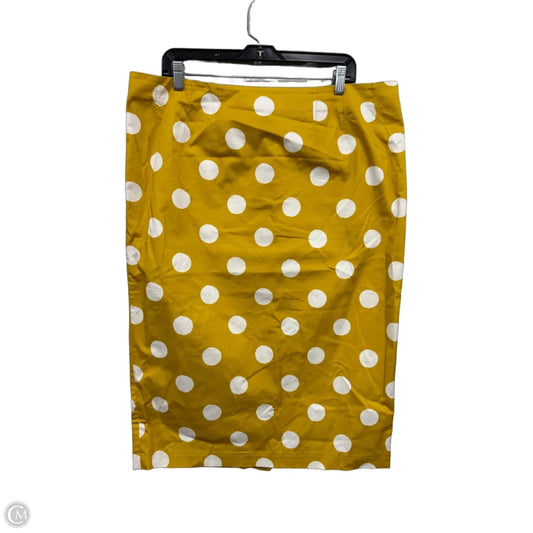 Skirt Midi By Boden In White & Yellow, Size: 16