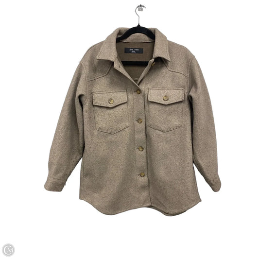 Jacket Shirt By Love Tree In Taupe, Size: S