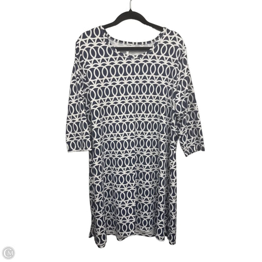 Dress Casual Short By Lulu B In Blue & White, Size: Xl