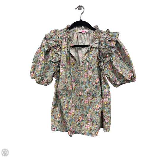 Blouse Short Sleeve By Buddy Love In Animal Print, Size: L