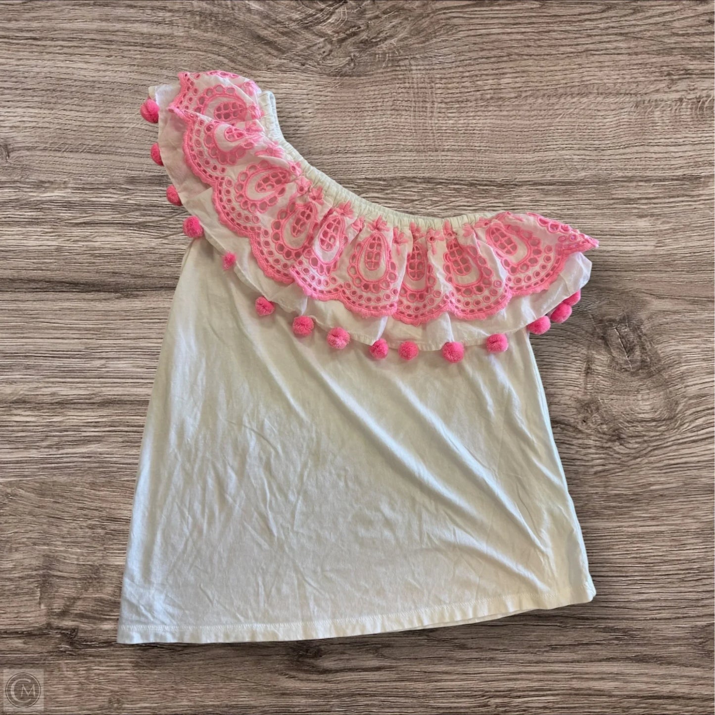 Top Sleeveless Designer By Lilly Pulitzer In Pink & White, Size: S