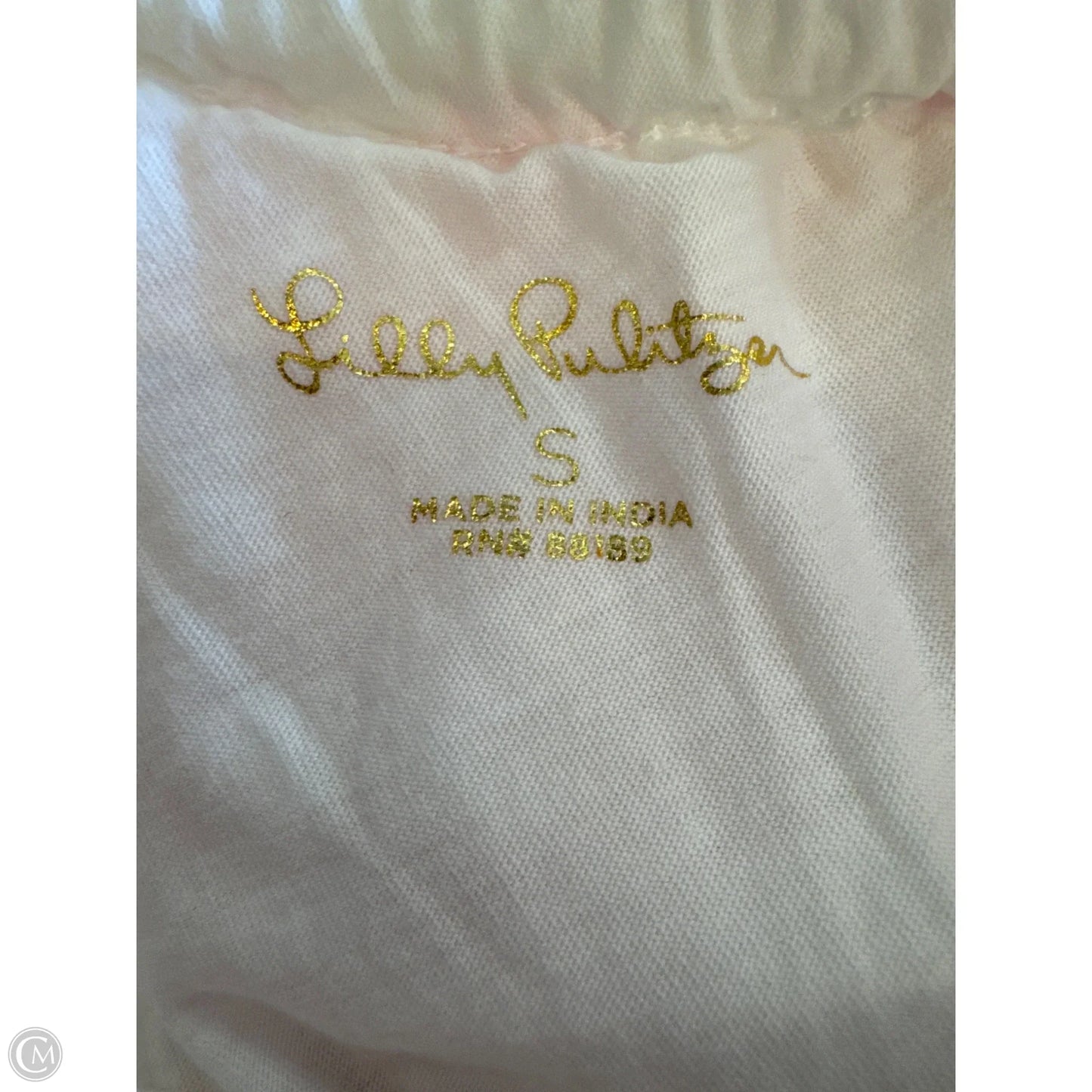 Top Sleeveless Designer By Lilly Pulitzer In Pink & White, Size: S