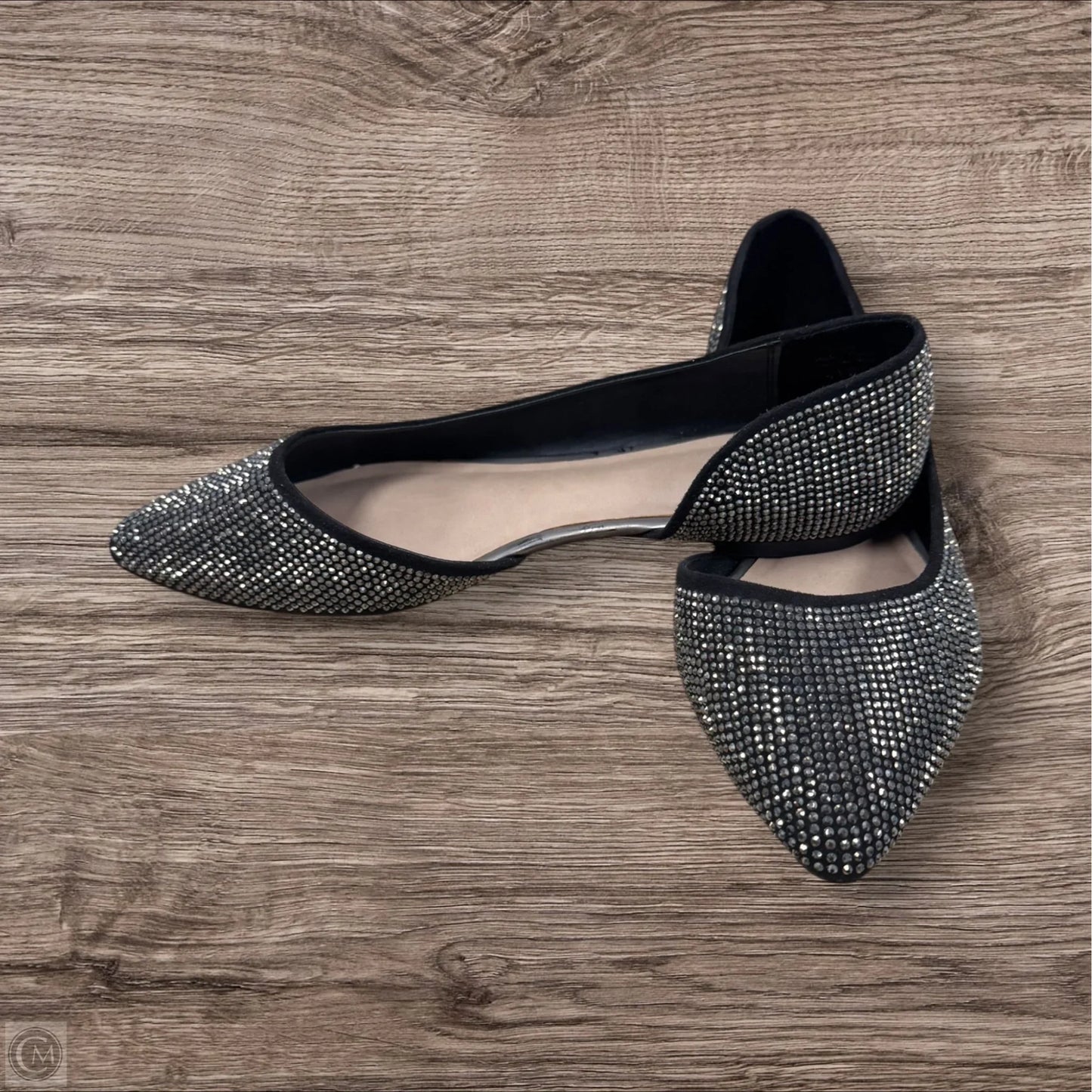 Shoes Flats By Mix No 6 In Black & Silver, Size: 9