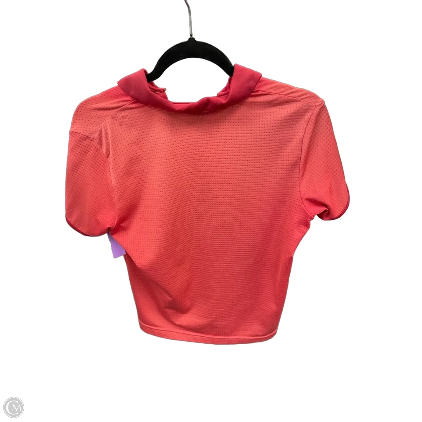 Athletic Top Short Sleeve By Nike In Coral, Size: M