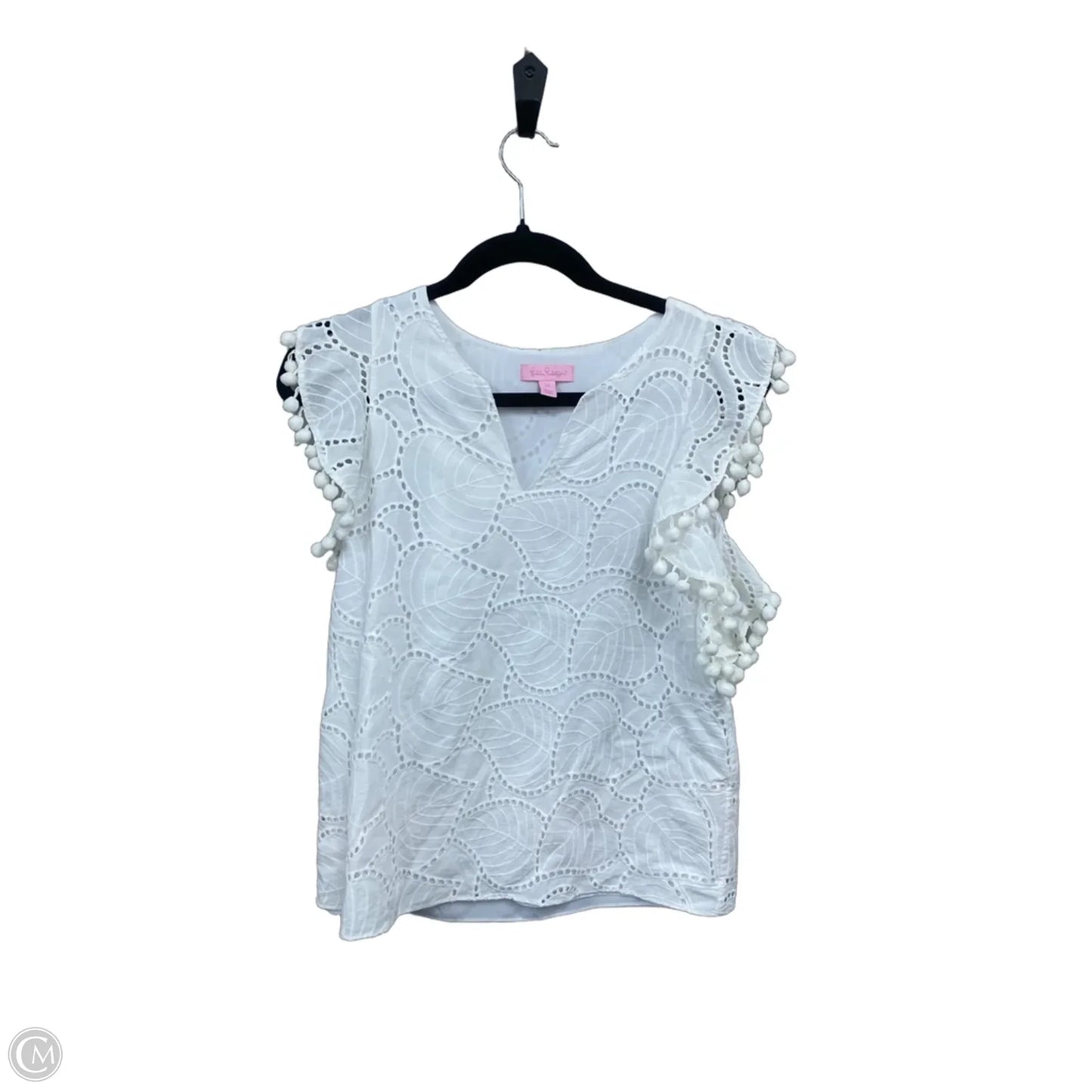 Top Short Sleeve Designer By Lilly Pulitzer In White, Size: Xs
