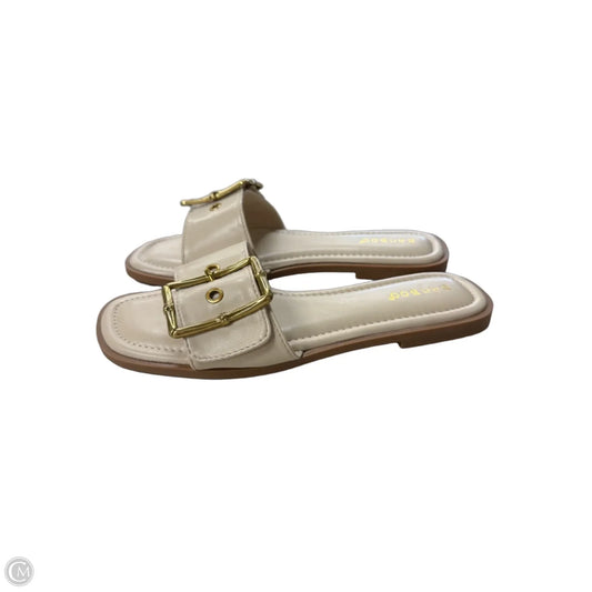 Sandals Flats By Bamboo In Cream, Size: 7