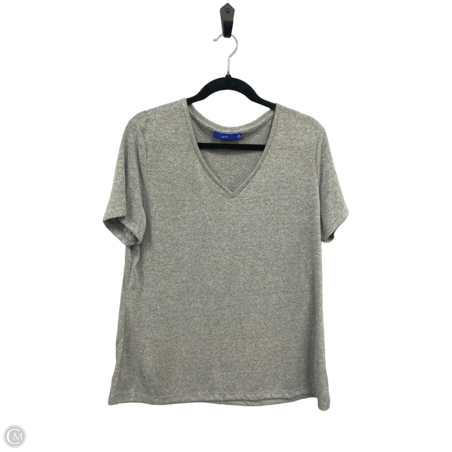 Top Short Sleeve By Apt 9 In Grey, Size: Xl