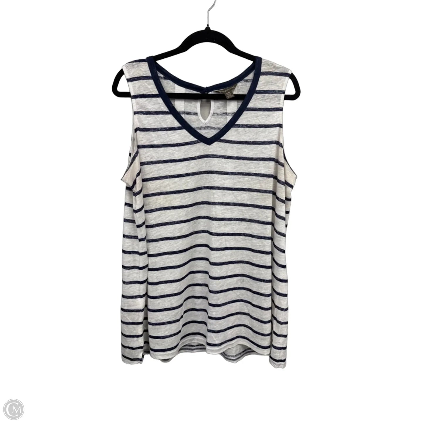 Top Sleeveless By Tommy Bahama In Striped Pattern, Size: L