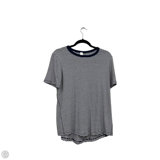 Top Short Sleeve By Lululemon In Blue & White, Size: 14