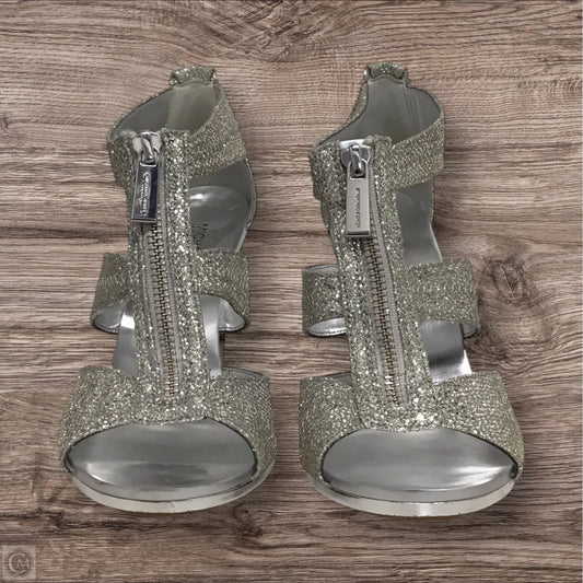 Sandals Heels Stiletto By Michael By Michael Kors In Silver, Size: 6.5